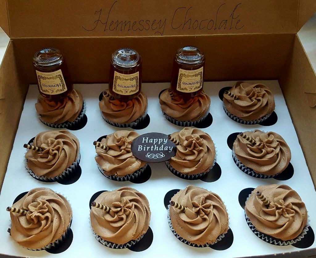 Wasted Desserts Hennessy Cupcakes with Hennessy Bottles