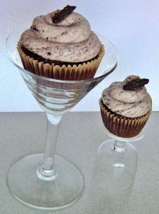 Cookies and Cream Martini Alcoholic Cupcakes by Wasted Desserts