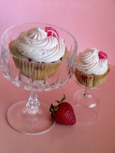 Strawberry Cupcakes made with Champagne by Wasted Desserts